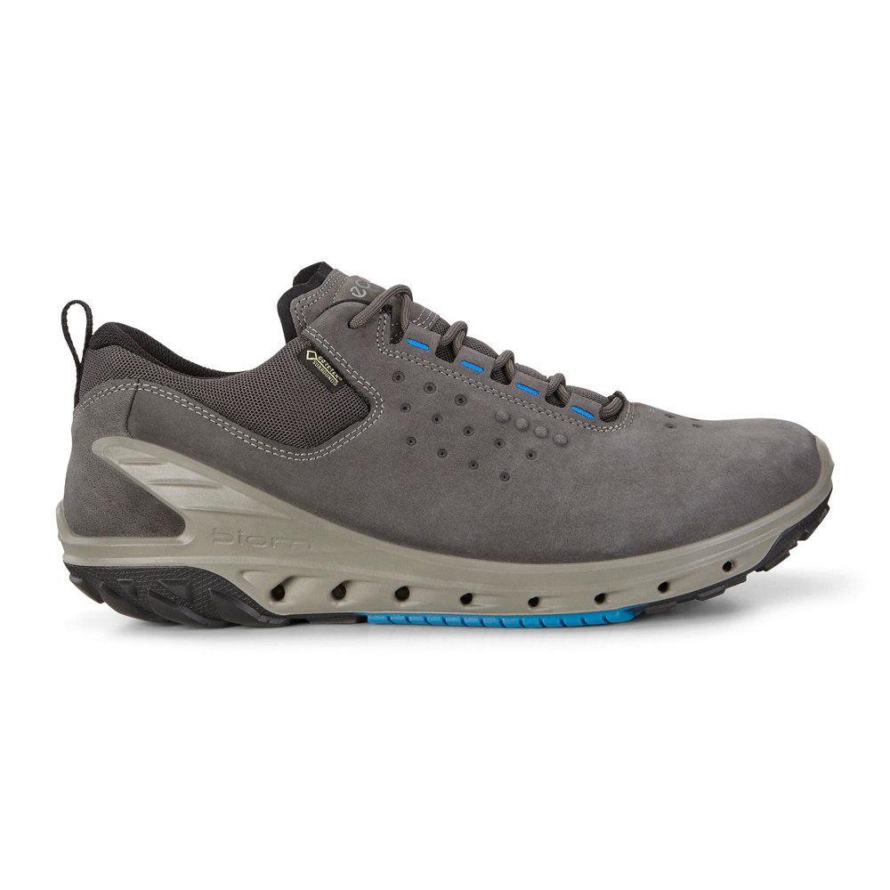 Mens Hiking Shoes - ECCO Biom Venture Gtx Tie - Dark Grey - 0832LSZIA